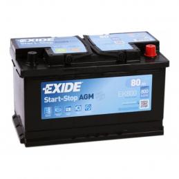 EXIDE  Start-Stop AGM  80Ah  800 En (обр) [AGM]  EK800 315х175х190